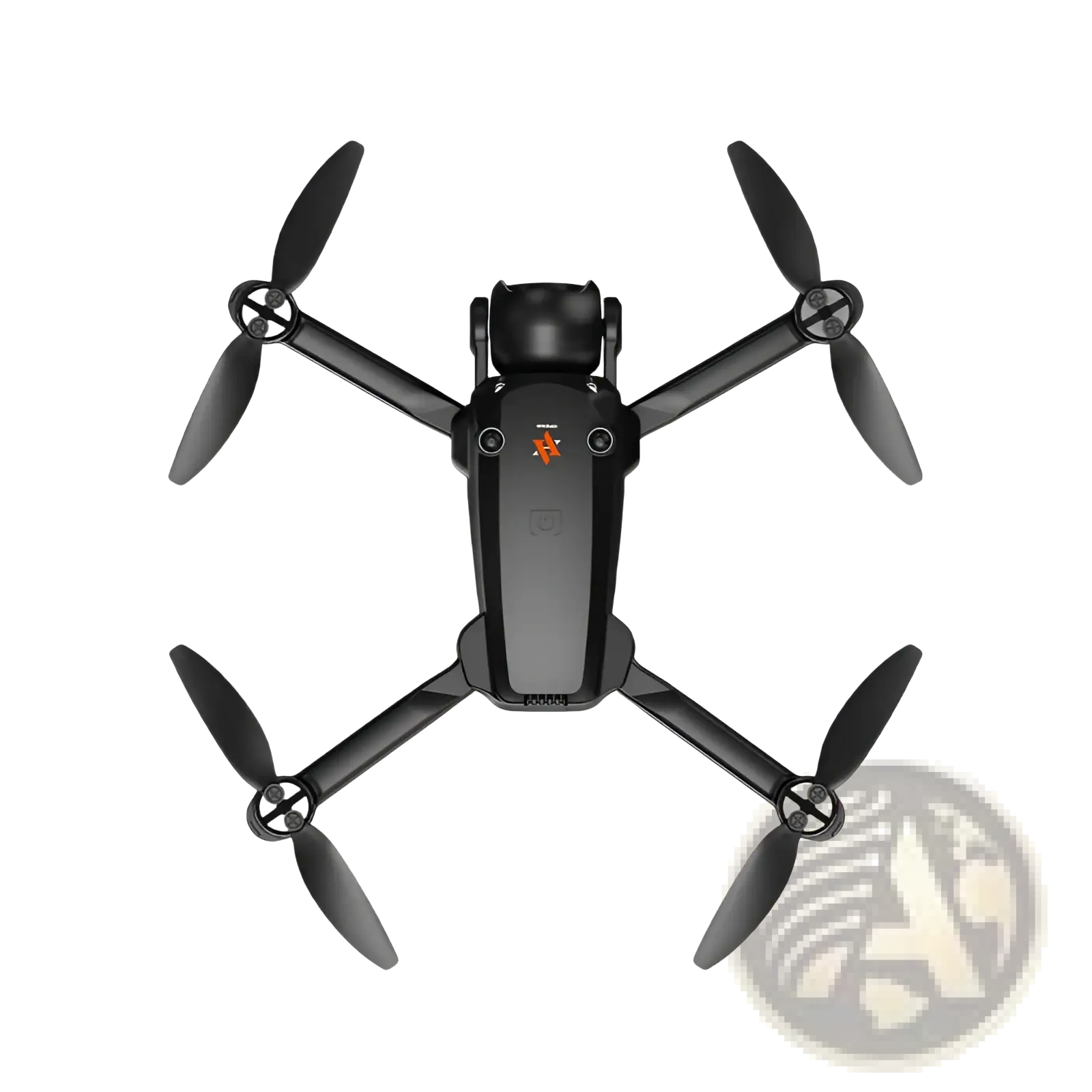 Black Xiaomi X5 camera drone with four propellers and central camera housing paired with screen remote and dual battery
