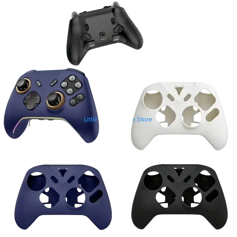 Black silicone protective case skin for xbox controller shown from the back side for enhanced grip and protection
