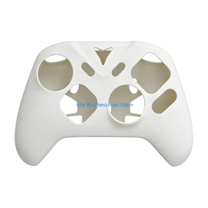 White silicone protective case skin for xbox controller with button cutouts and subtle heart design on the back side