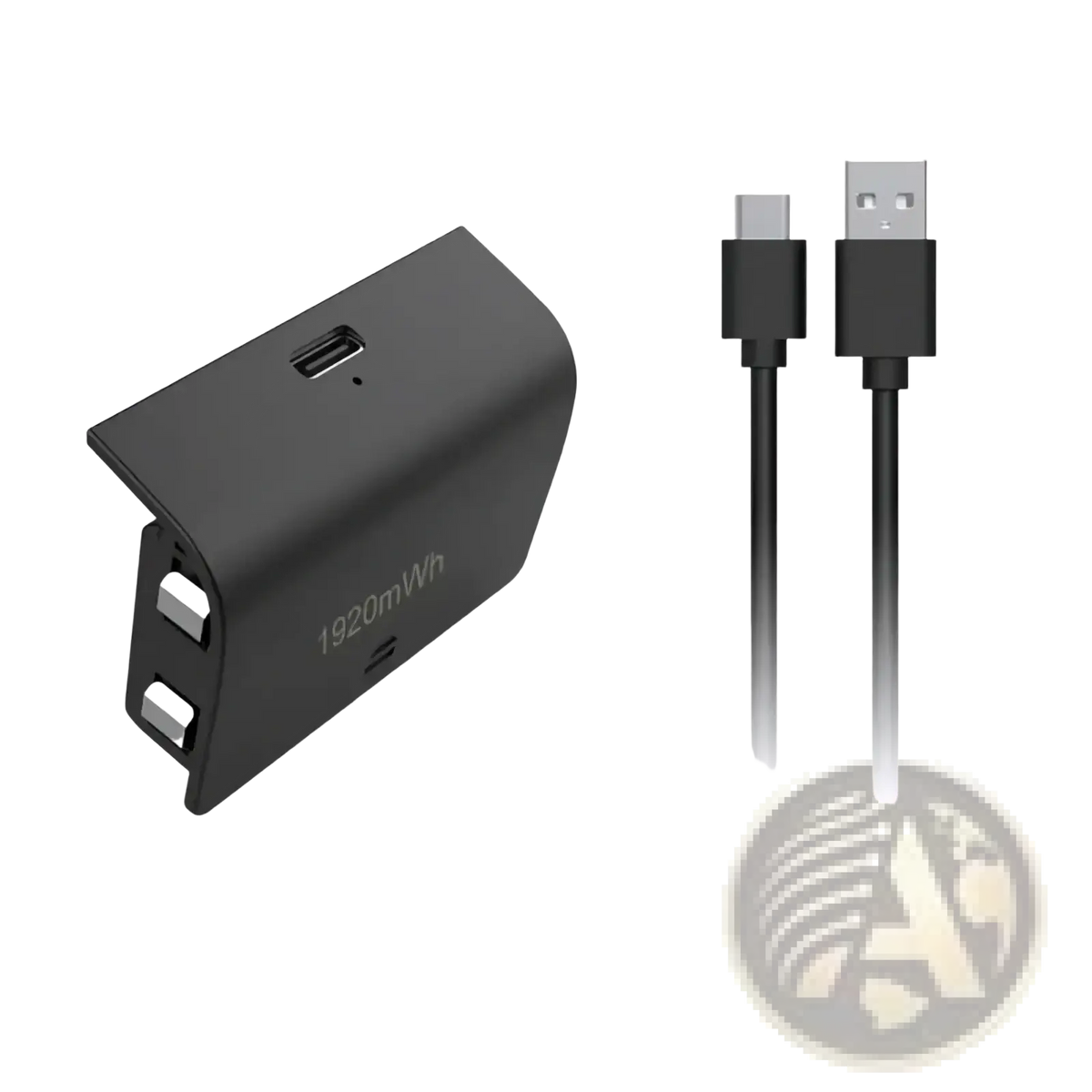 Black xbox series s rechargeable battery pack wireless charging base with 1920mah capacity and usb-c to usb-a cable