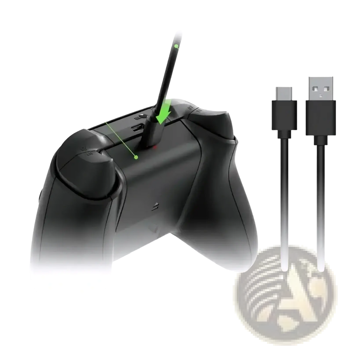 Black Xbox Series S rechargeable battery pack with 80cm USB charging cable for Xbox controller use