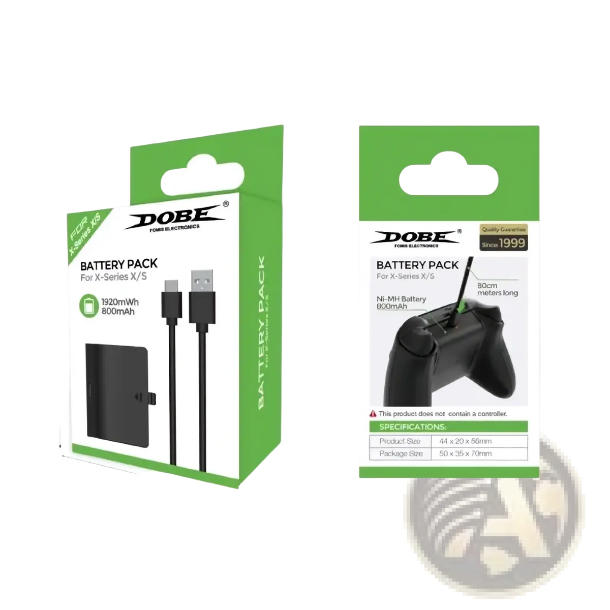 Black dobe xbox series s rechargeable battery pack with compact rectangular design and integrated usb cable for controllers