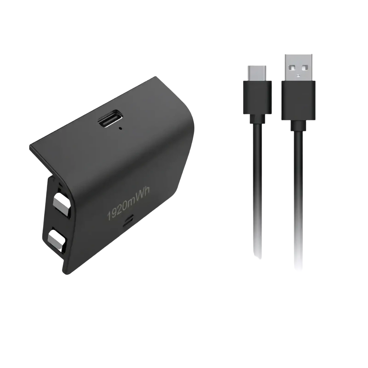 Black xbox series s rechargeable battery pack wireless charging base with 1920mah capacity and usb-c to usb-a cable