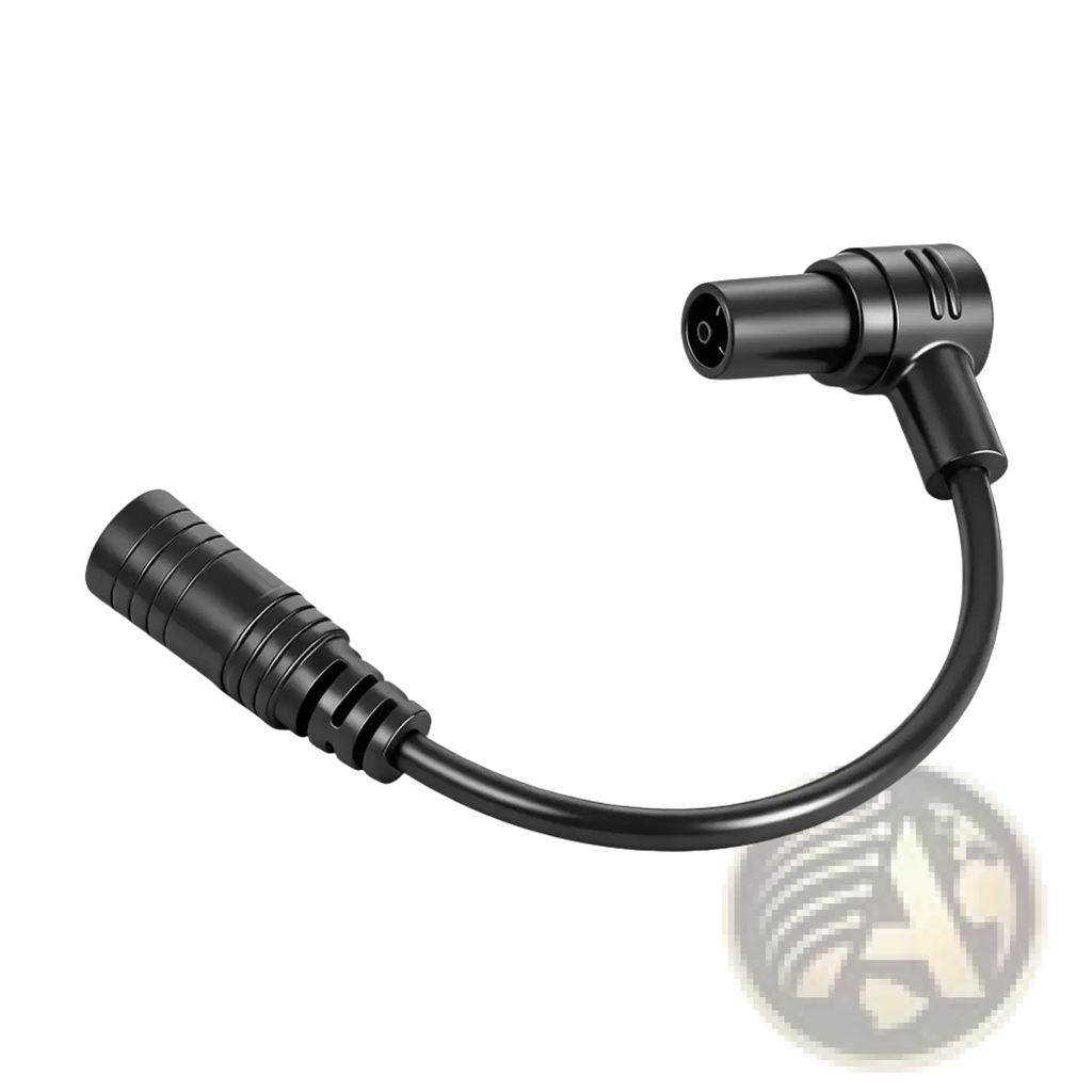 Black angled flexible adapter cable with two cylindrical connectors for xiaomi 4 ultra charging port adapter