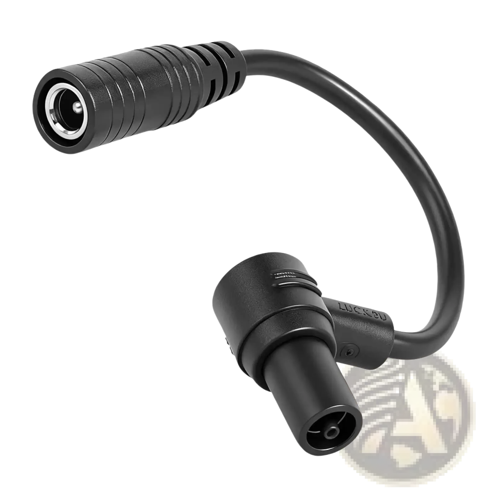 Black plastic Xiaomi 4 Ultra charging port adapter cable with curved design and two distinct connectors