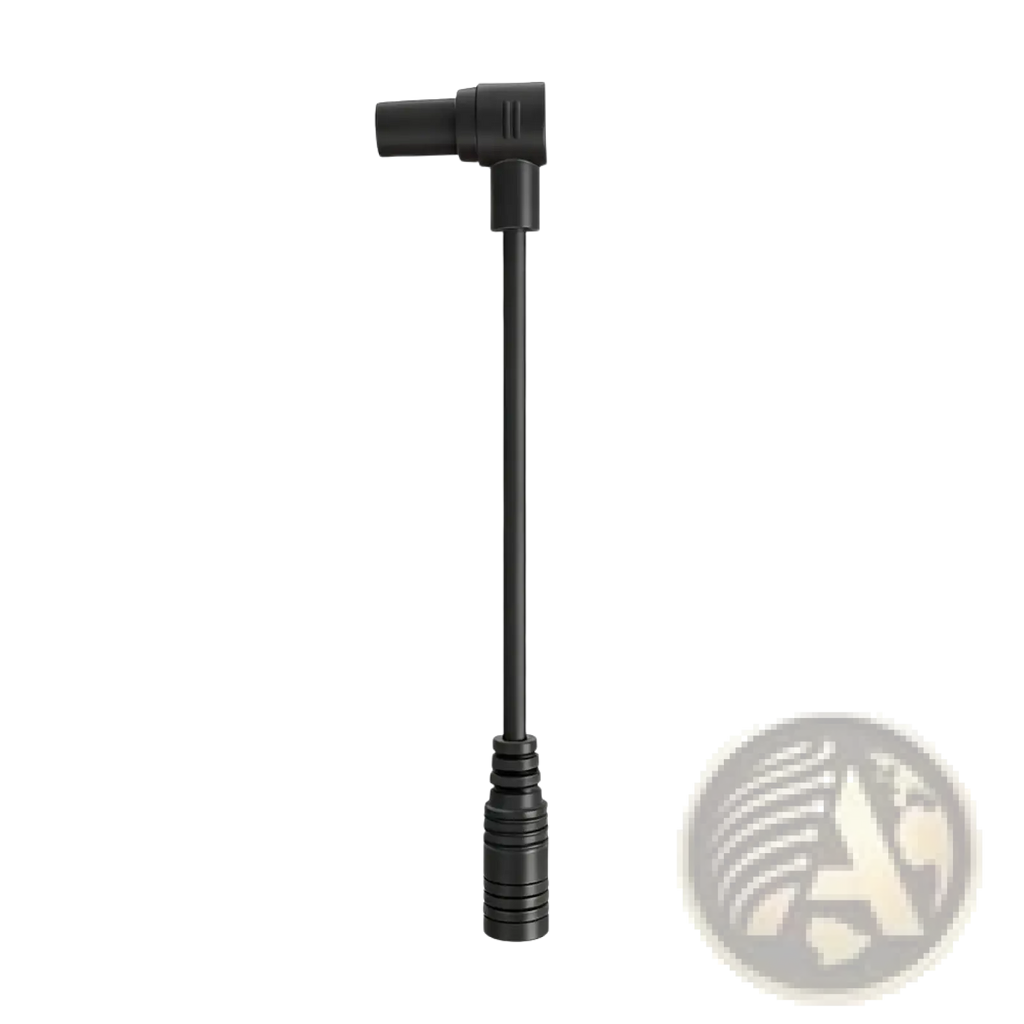 Black plastic Xiaomi 4 Ultra charging port adapter cable with straight shaft and angled top connector