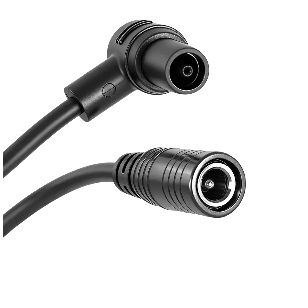 Black charging cable with angled connectors for xiaomi 4 ultra electric scooter charging port adapter cable