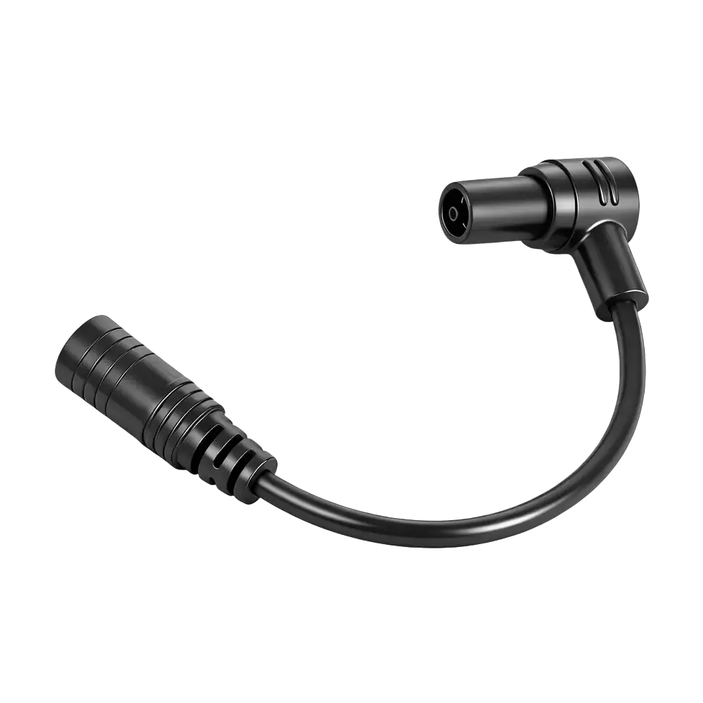 Black angled flexible adapter cable with two cylindrical connectors for xiaomi 4 ultra charging port adapter