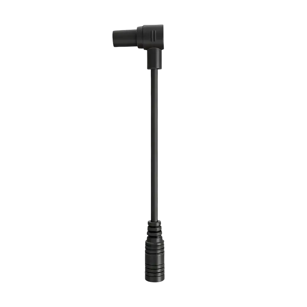 Black plastic Xiaomi 4 Ultra charging port adapter cable with straight shaft and angled top connector