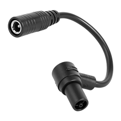 Black plastic Xiaomi 4 Ultra charging port adapter cable with curved design and two distinct connectors
