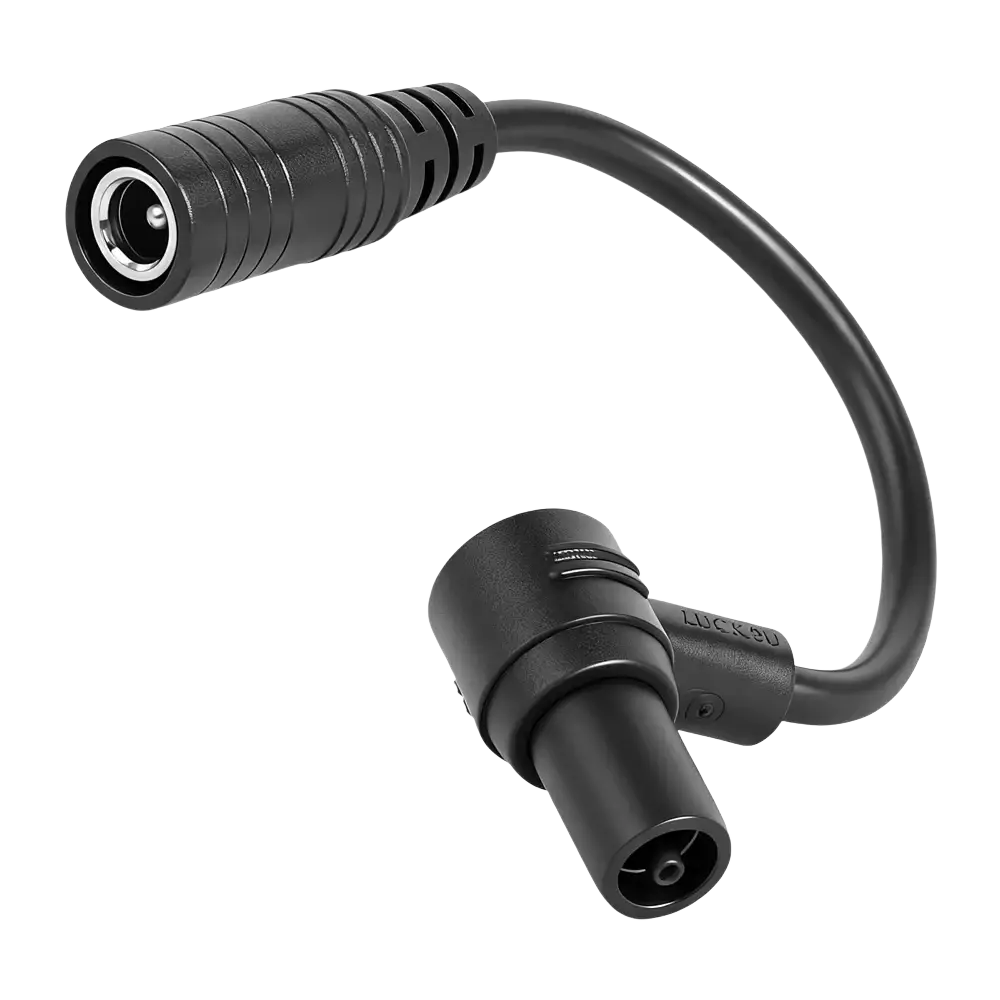 Black plastic Xiaomi 4 Ultra charging port adapter cable with curved design and two distinct connectors