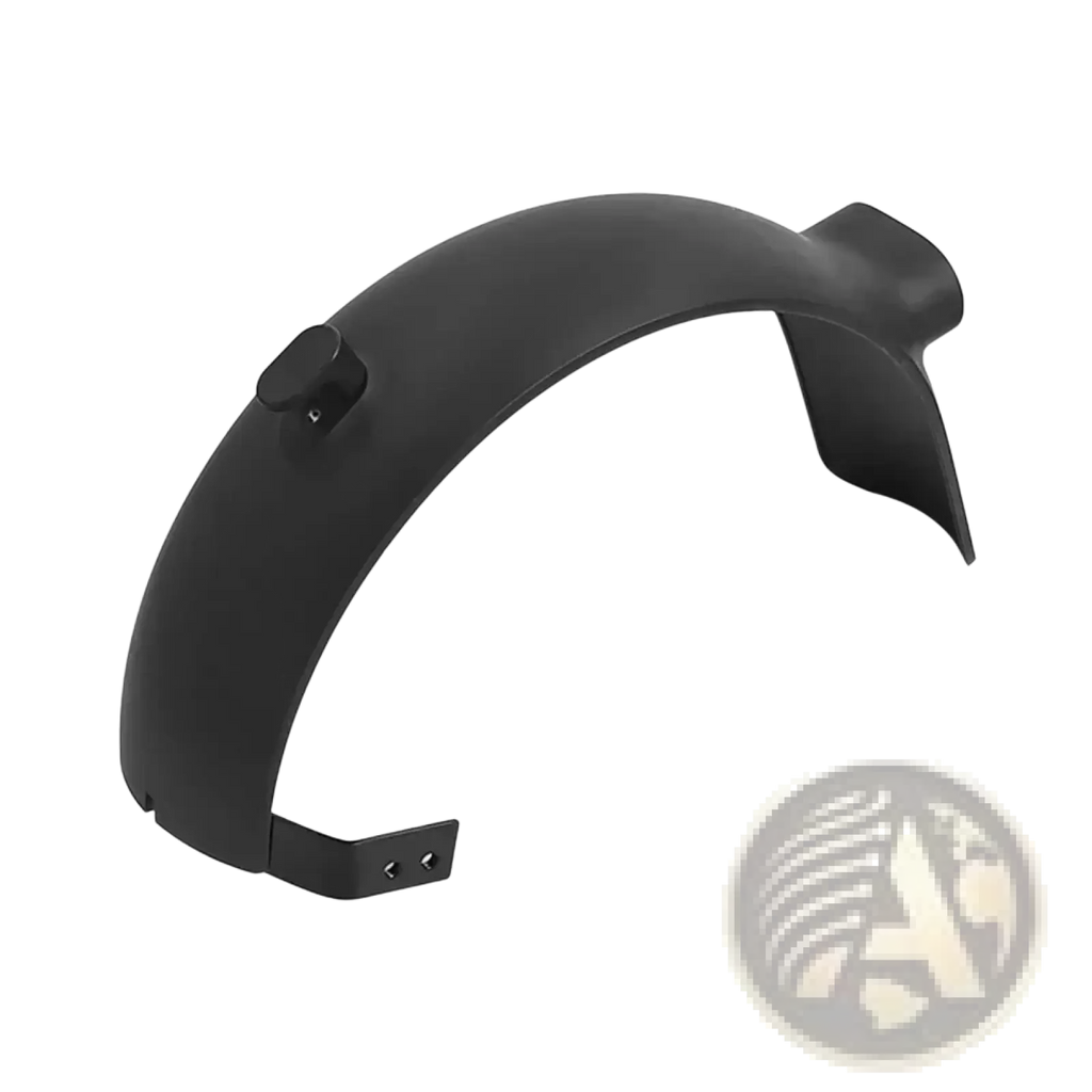 Black plastic Xiaomi 4 Ultra motorcycle front mudguard fender with mounting brackets and central fastener visible