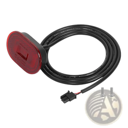 Red oval-shaped led tail light with black housing and coiled wiring for Xiaomi 4 ultra mudguard fender bracket parts