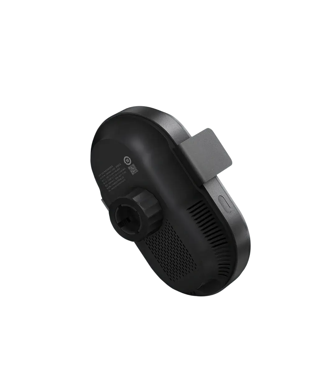 Black matte dash cam with sleek rounded design and integrated mounting clip for xiaomi 50w car wireless charger dual interface
