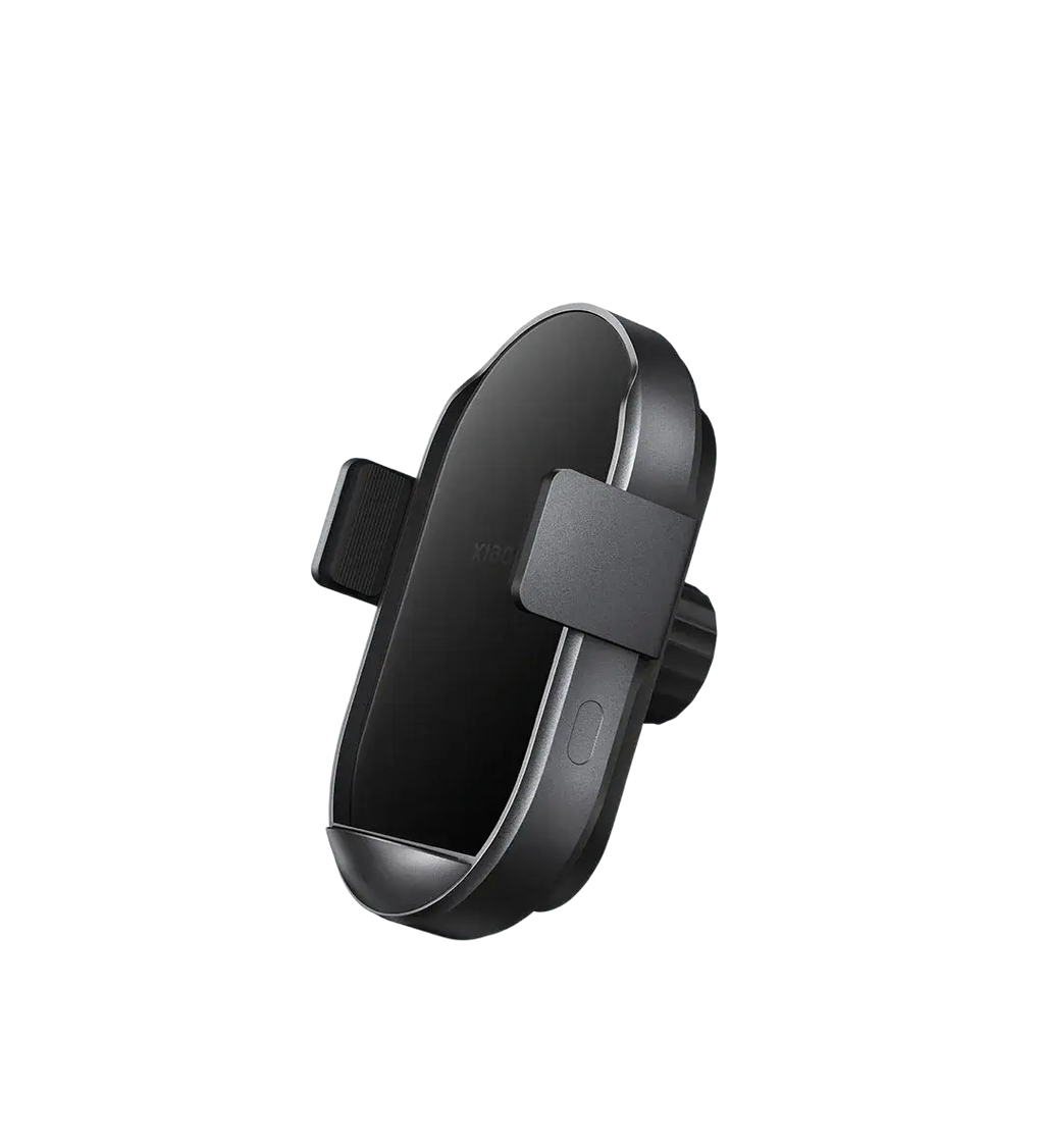 Xiaomi 50w car wireless charger in black with sleek minimalist design dual interface and adjustable clamping heat dissipation