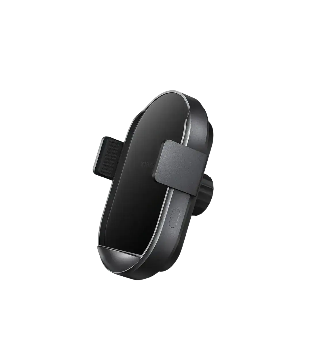 Black xiaomi 50w car wireless charger with sleek curved design and adjustable clip for car wireless charging