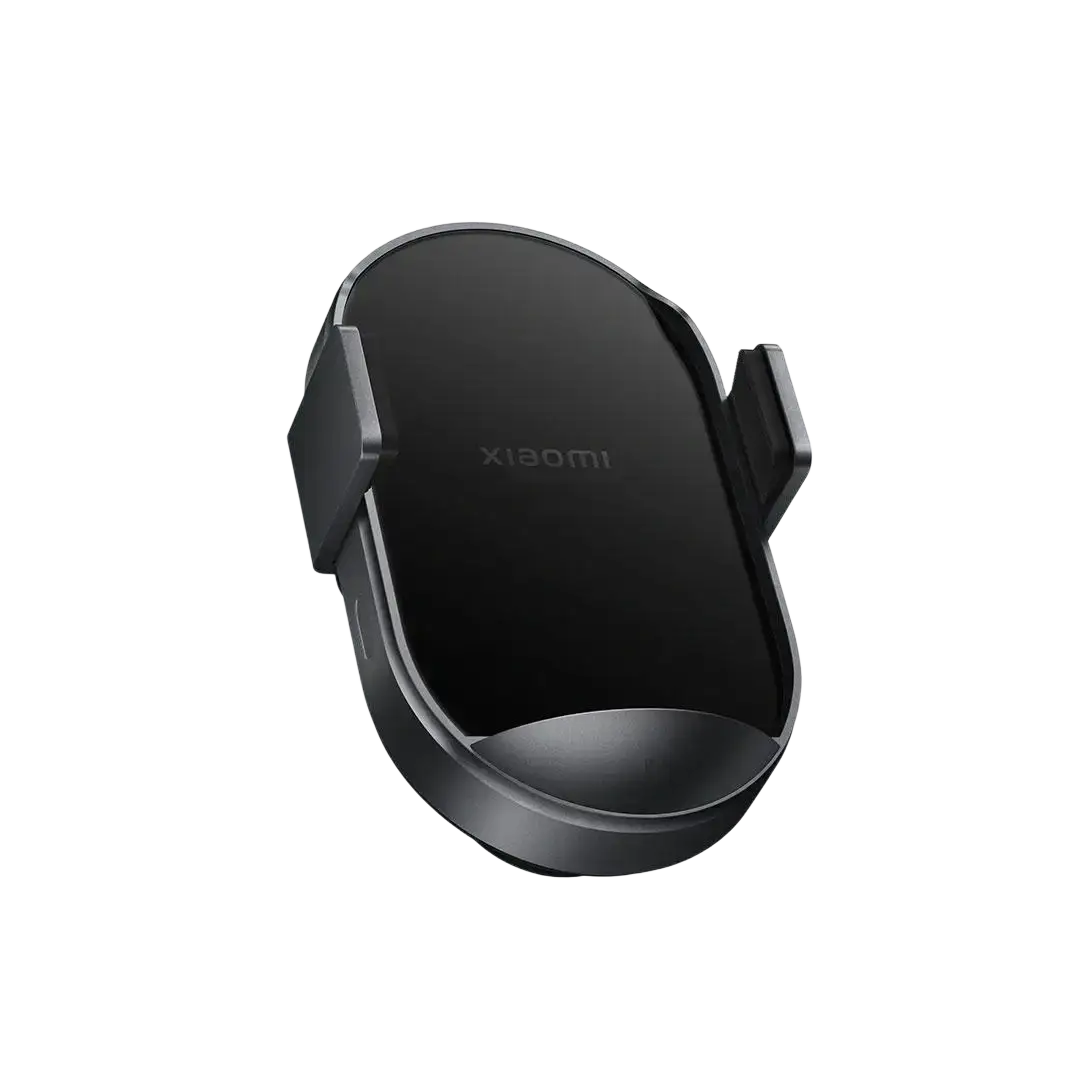 Black xiaomi 50w car wireless charger with sleek minimalist design and smooth matte finish for fast charging mount