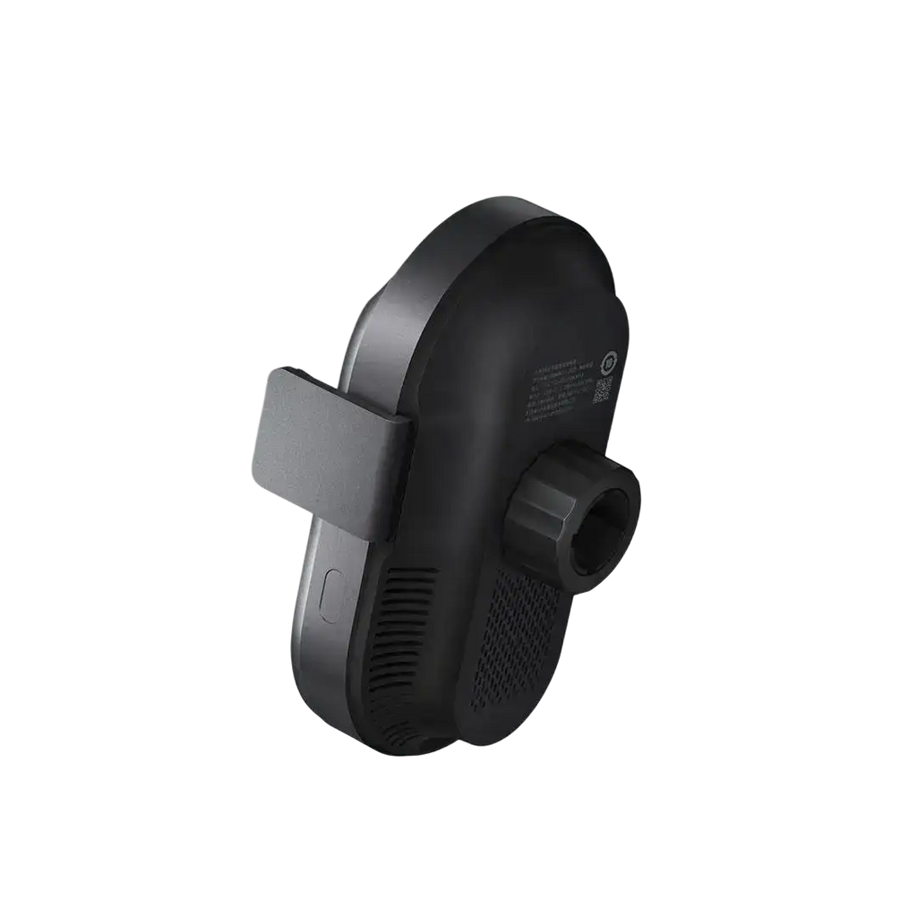 Black plastic car dash cam with mounting bracket and ventilation slots for xiaomi 50w car wireless fast mount