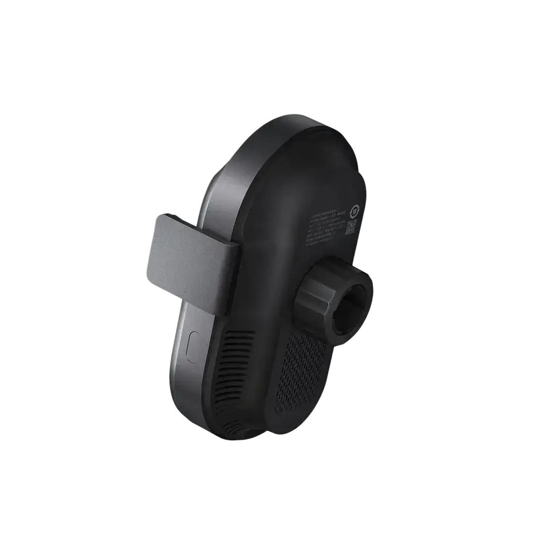 Black plastic car dash cam with mounting bracket and ventilation slots for xiaomi 50w car wireless fast mount