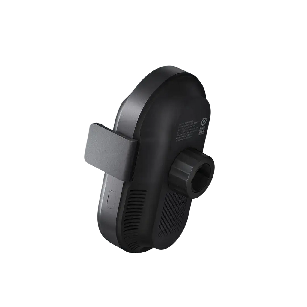 Black and silver xiaomi 50w car wireless charger with sleek curved design wireless fast mount dash cam accessory