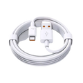 White Xiaomi 67w fast charging USB-C to USB-A cable with orange contacts and vg logo on connector for efficient charging