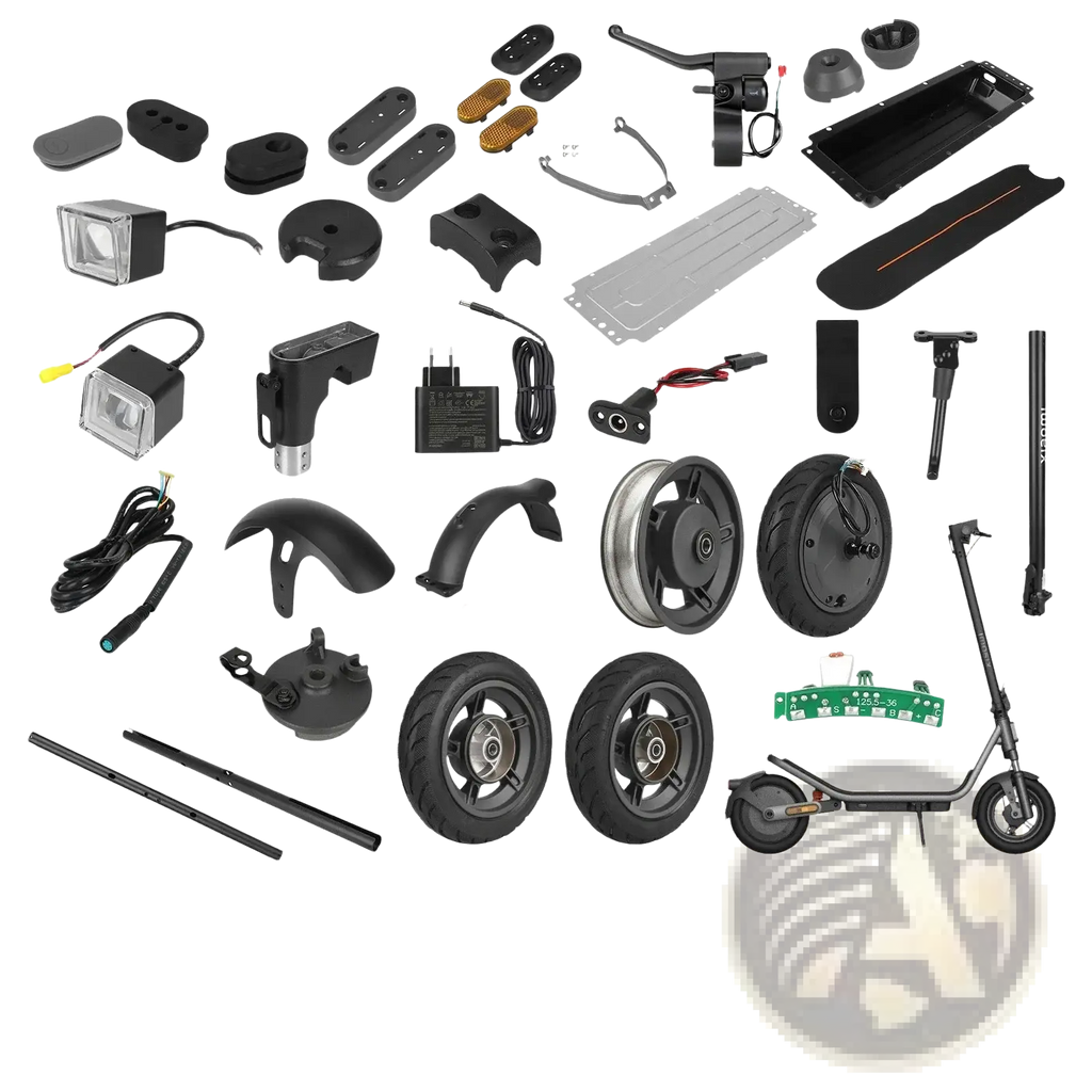 Black Xiaomi 6lite electric scooter accessory full replacement set with sleek frame and sturdy wheels shown from back side