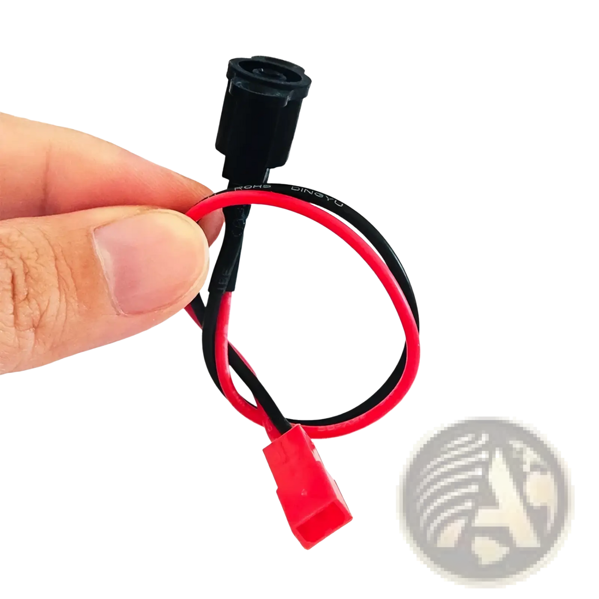 Red and black insulated wire with red connector and black plug for xiaomi m365 scooter charging port with waterproof cover