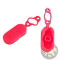 Bright red silicone waterproof charging cover for xiaomi m365 scooter with molded battery icon and attached loop