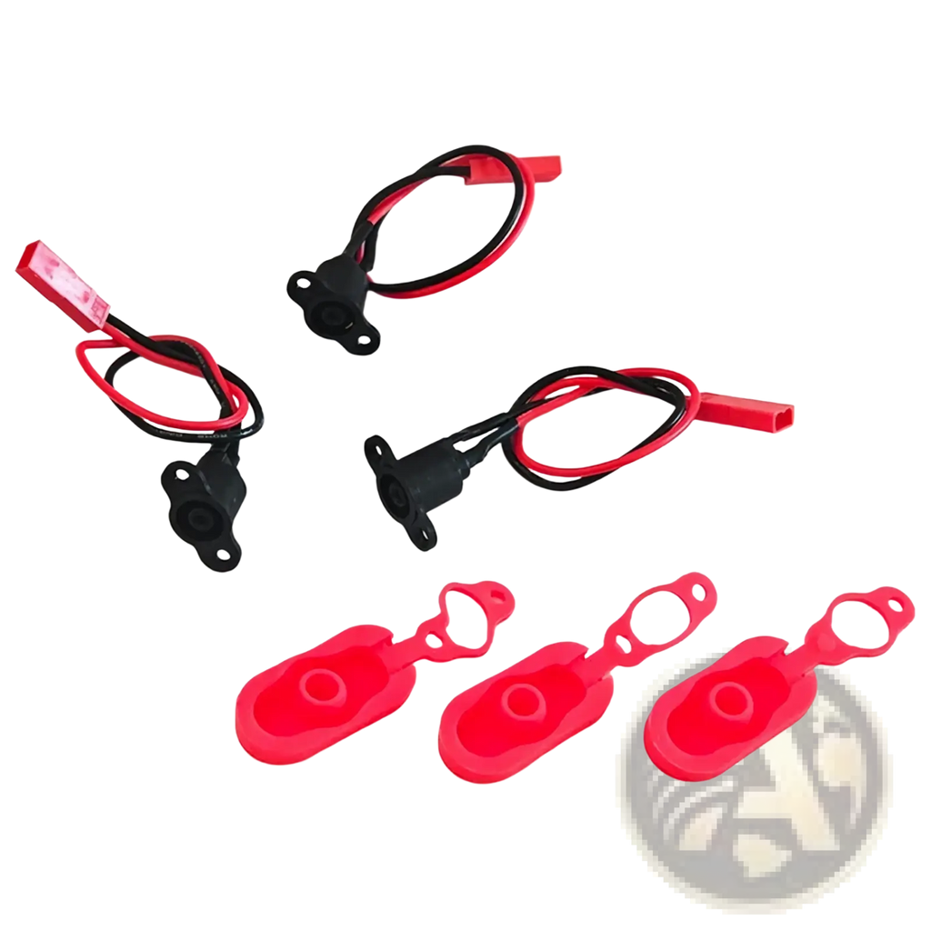 Red and black electric scooter charging cables with plastic connectors for xiaomi m365 charging port with waterproof cover