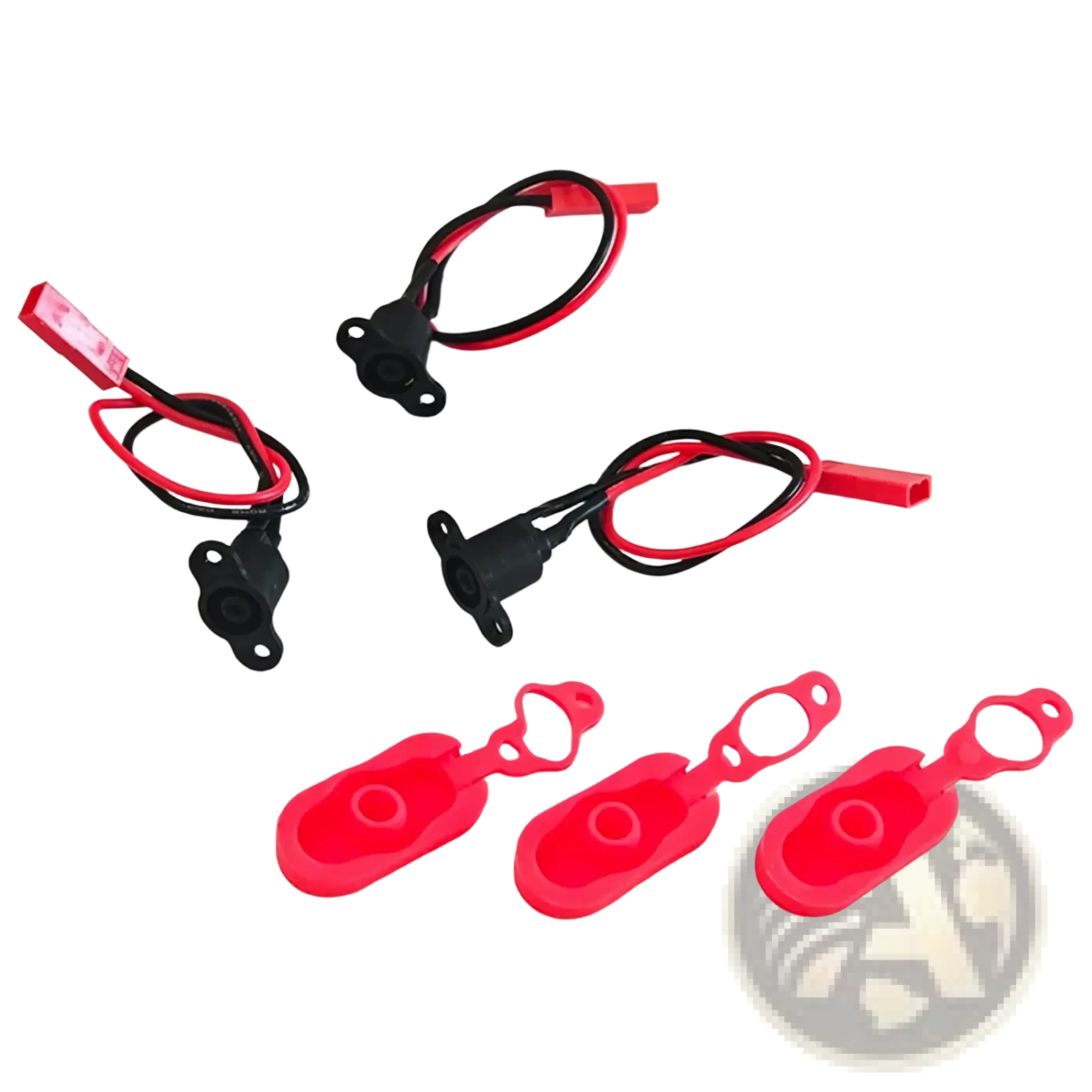 Red and black electric scooter charging cables with plastic connectors for xiaomi m365 charging port with waterproof cover