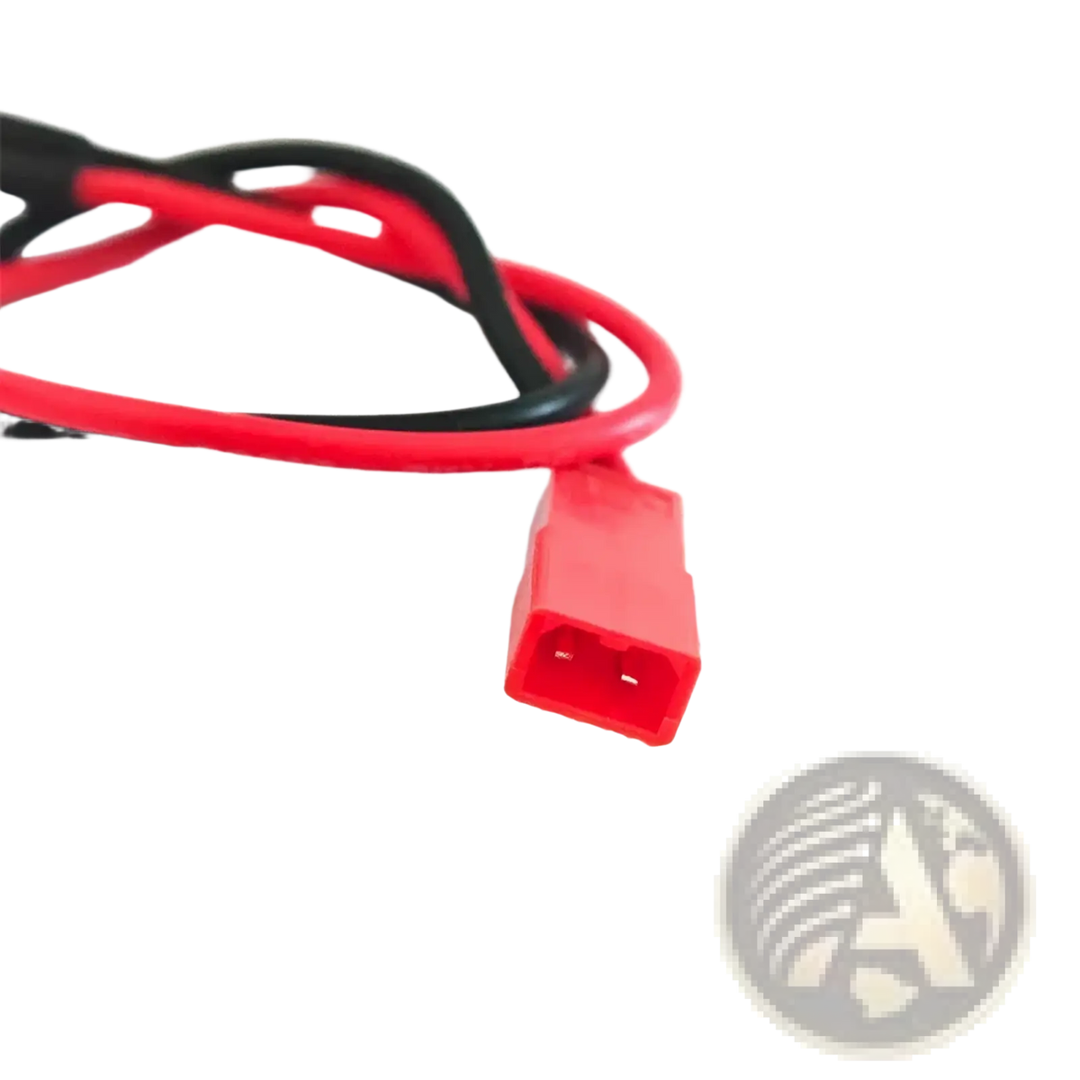 Red plastic connector with red and black wires at the back of xiaomi m365 scooter charging port with waterproof cover