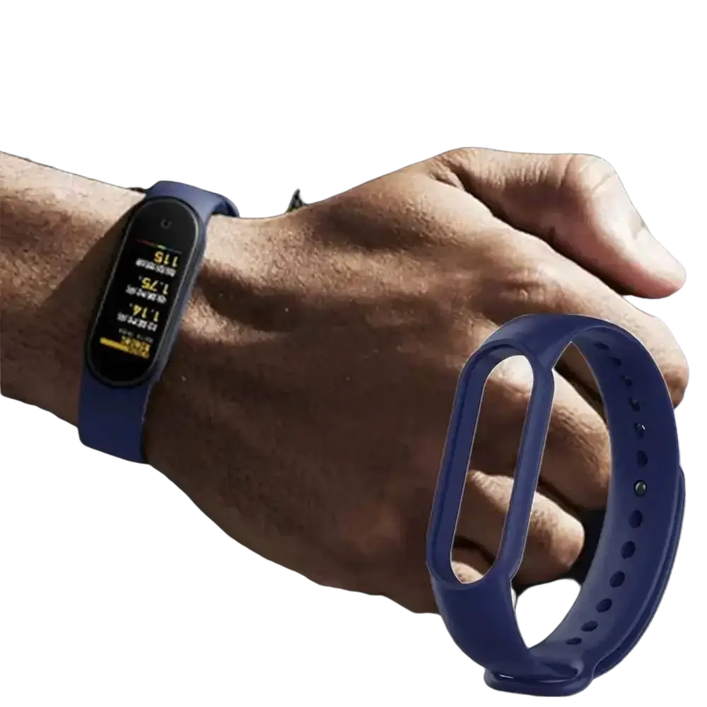 Blue silicone wristband silicone bracelet replacement for xiaomi mi band 5 fitness tracker wristband silicone bracelet