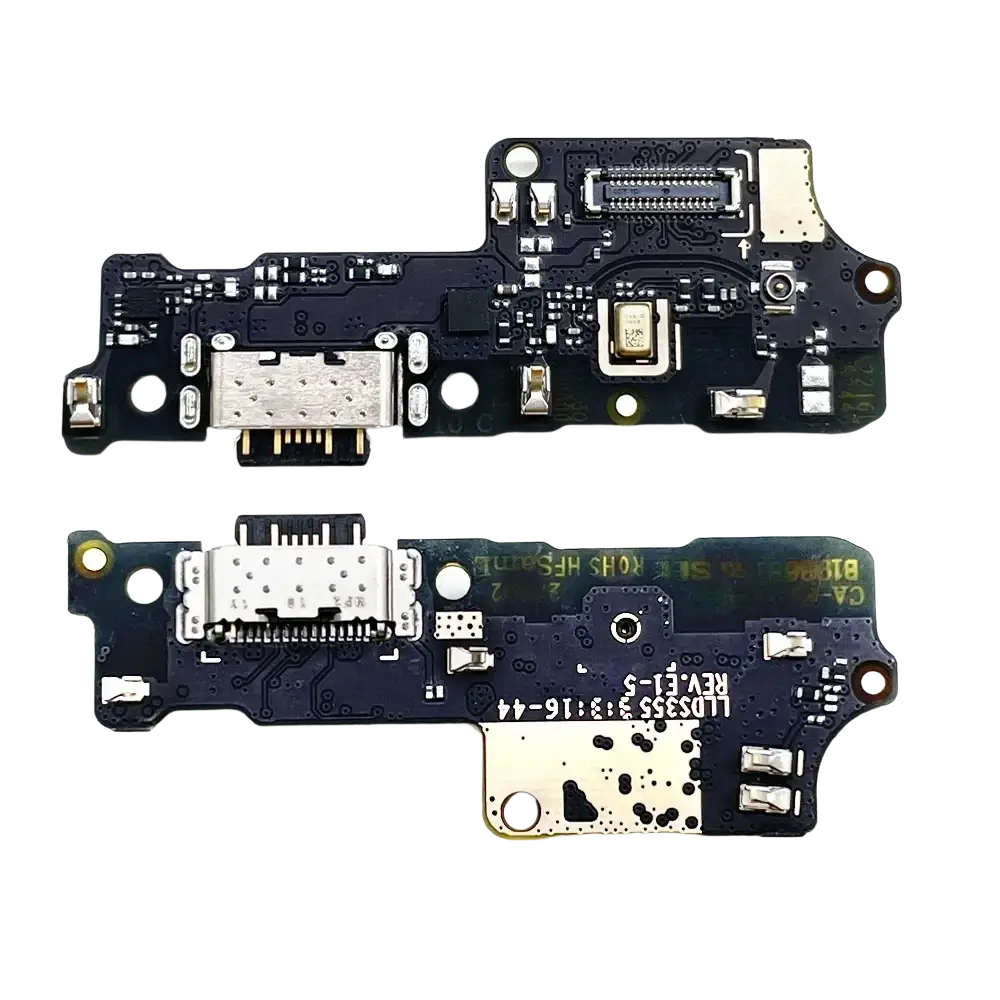 Black circuit board with silver usb-c port and gold-plated contacts for xiaomi redmi 10c 10a 13c 14c china post flex cable