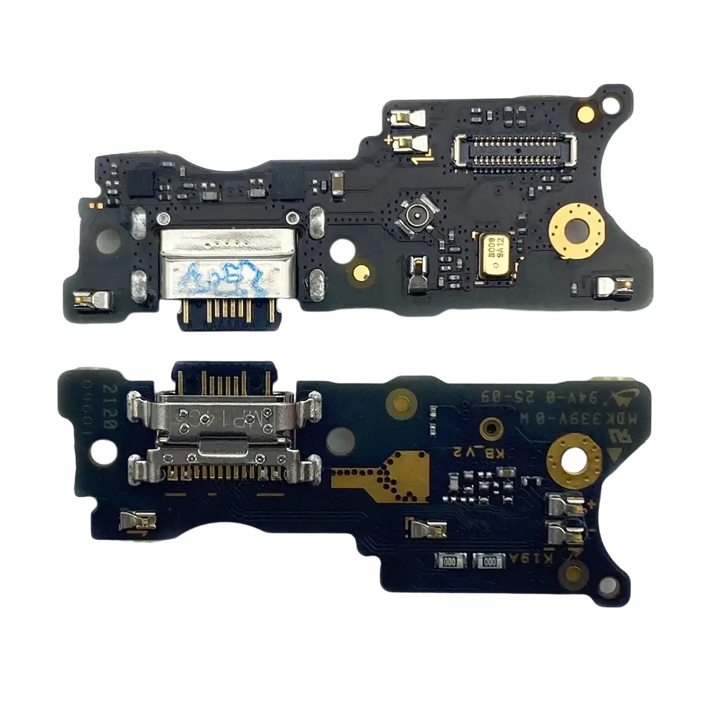 Black circuit board with gold and silver connectors and usb-c port for quick charge in xiaomi redmi 10c 10a 13c 14c china post flex cable