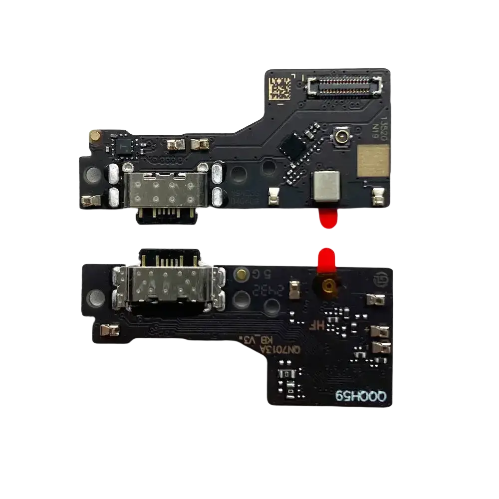 Black circuit board with USB-C charging port and flex cable for Xiaomi Redmi 10c 10a 13c 14c charging port repair