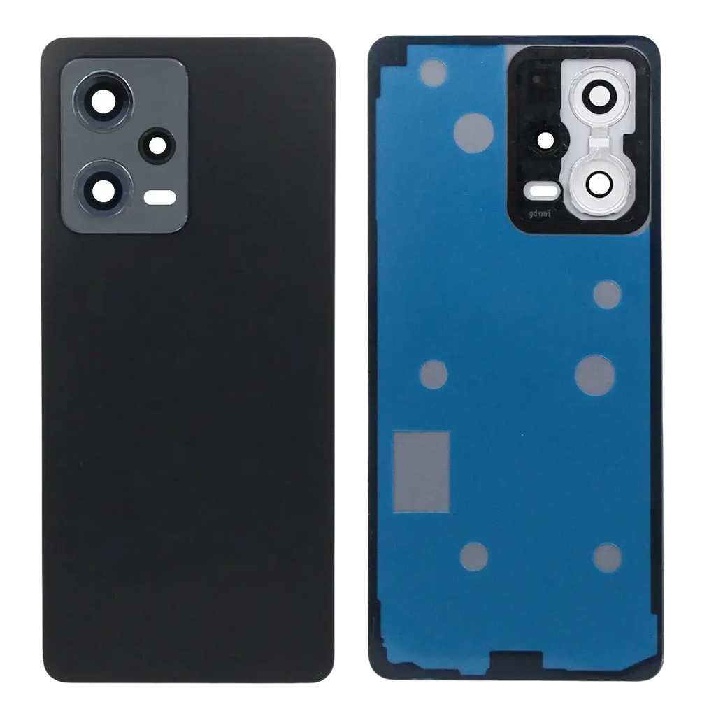 Black matte finish back panel for xiaomi redmi note 12 pro 5g glass back cover with triple lens camera module and led flash