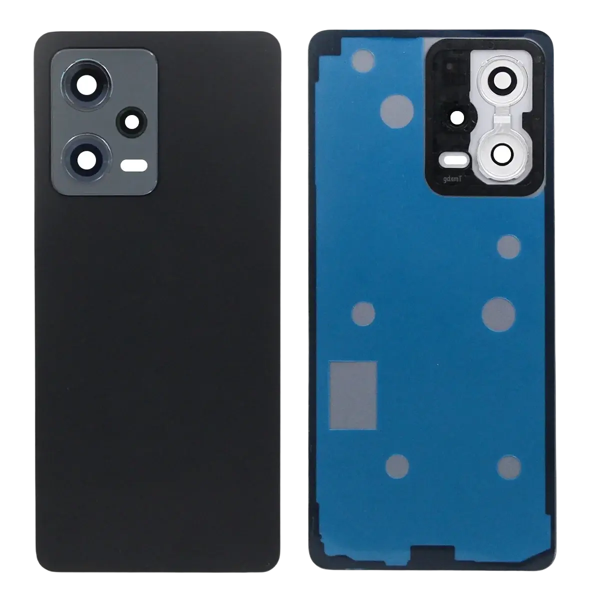 Black matte finish back panel for xiaomi redmi note 12 pro 5g glass back cover with triple lens camera module and led flash