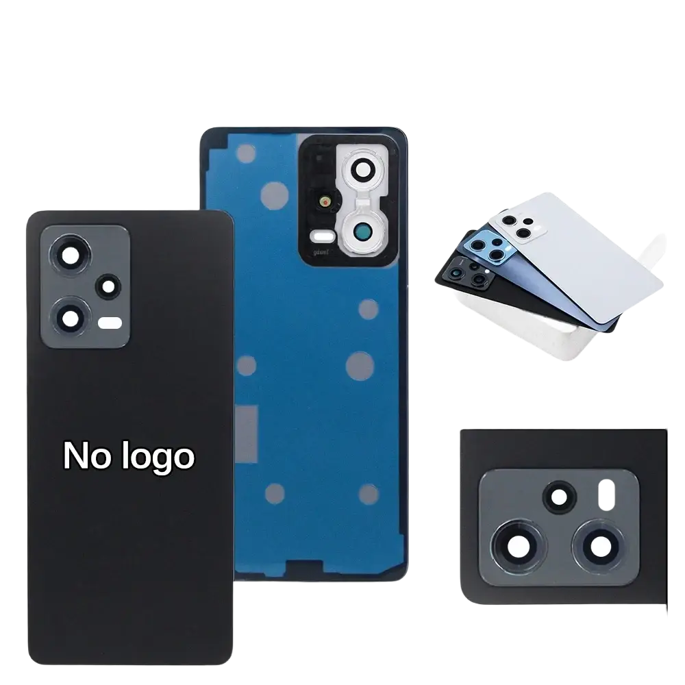 Black matte finish glass back cover with sleek rectangular camera module for Xiaomi Redmi Note 12 Pro 5G, shipping fee applies