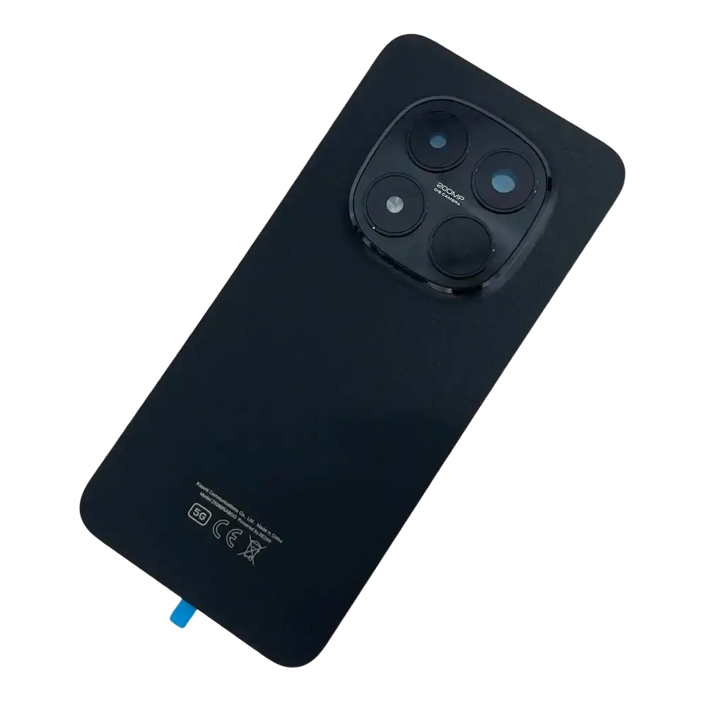 Black glossy rear panel housing for xiaomi redmi note with circular triple lens camera module and samsung logo