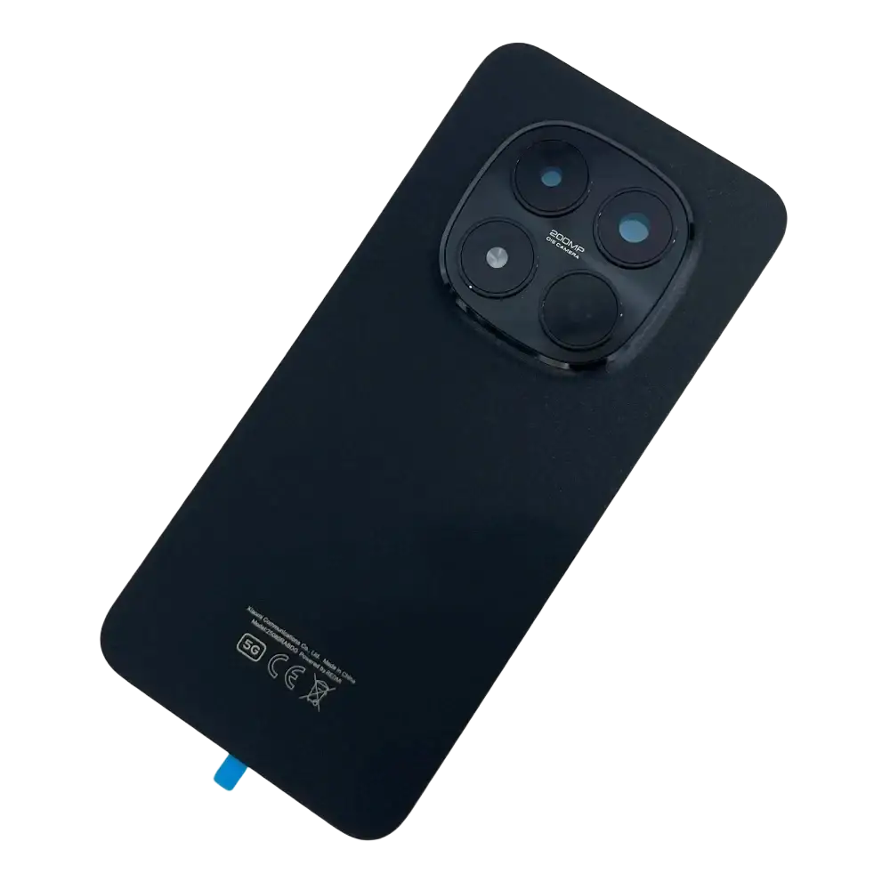 Black xiaomi redmi note rear panel housing case with matte finish and square camera module labeled zoom