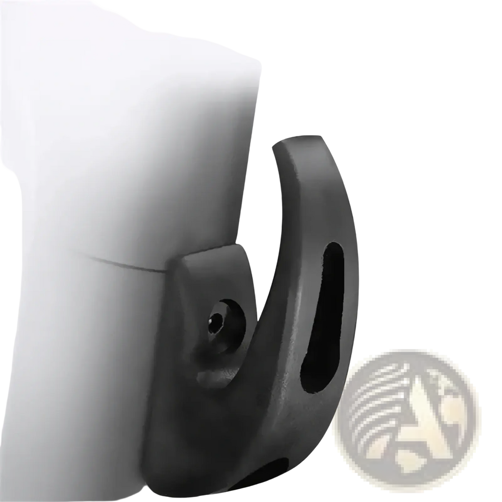 Black plastic Xiaomi scooter front hook heavy duty hanger handlebar end cap with integrated bracket and cutout design