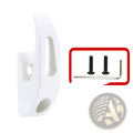 White plastic wall-mounted xiaomi scooter front hook with integrated mounting plate and three pre-drilled holes