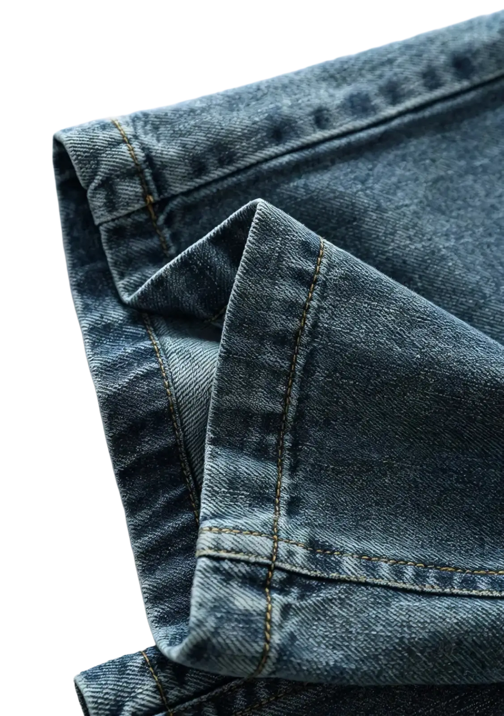A pair of y2k high waist wide leg dark-wash denim jeans with visible stitching and a slightly faded texture