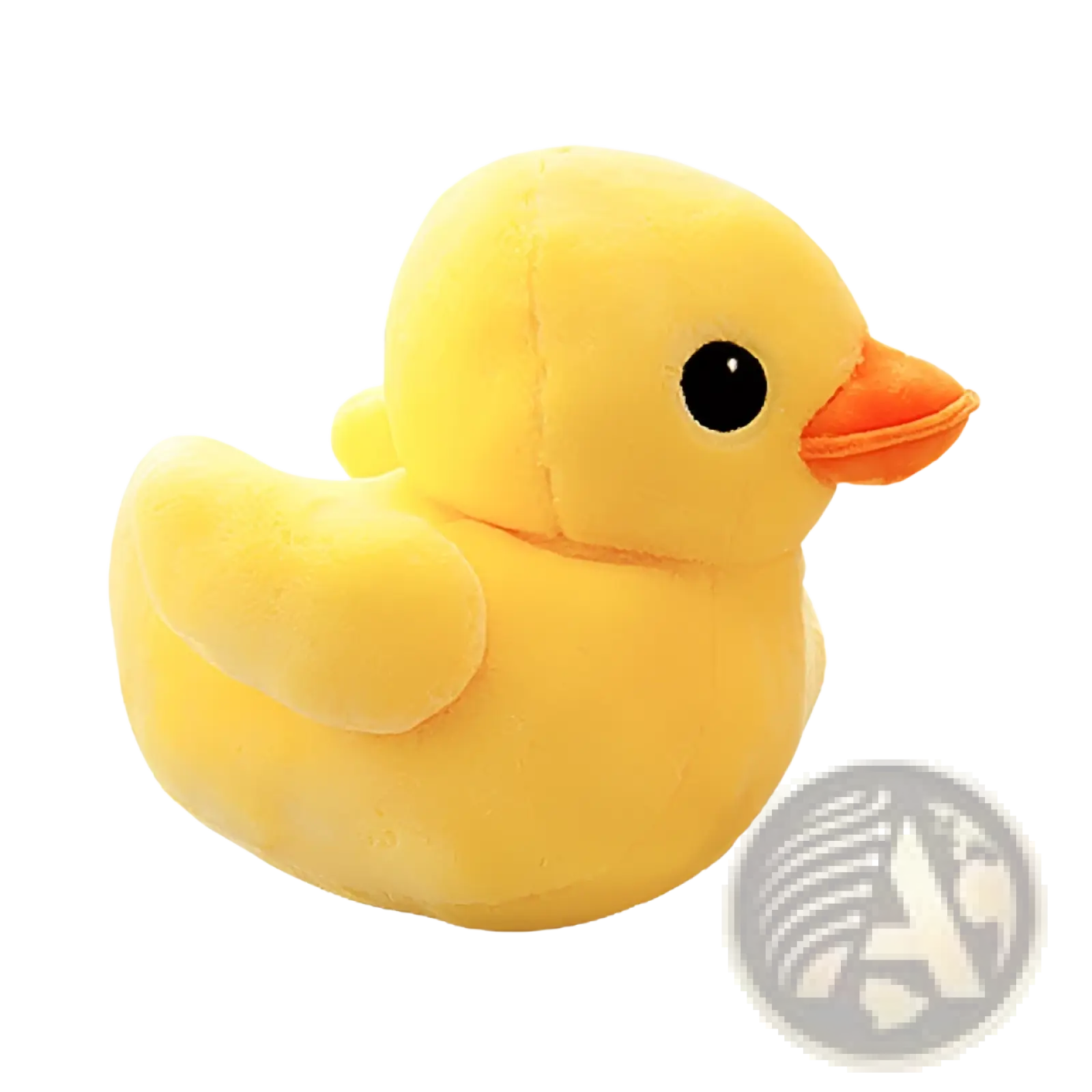 A soft plush yellow rubber duck with a bright orange beak and black eye stuffed animal 20 to 50cm