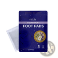 Yilest lavender and chamomile relaxing night foot patches in a deep blue pouch with herbal ingredients displayed