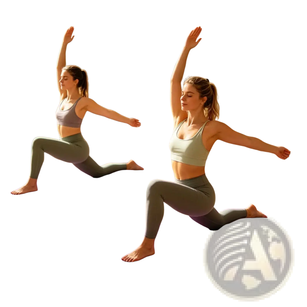 Purple yoga mat with white geometric patterns featuring a pose guide and carry strap for easy transport