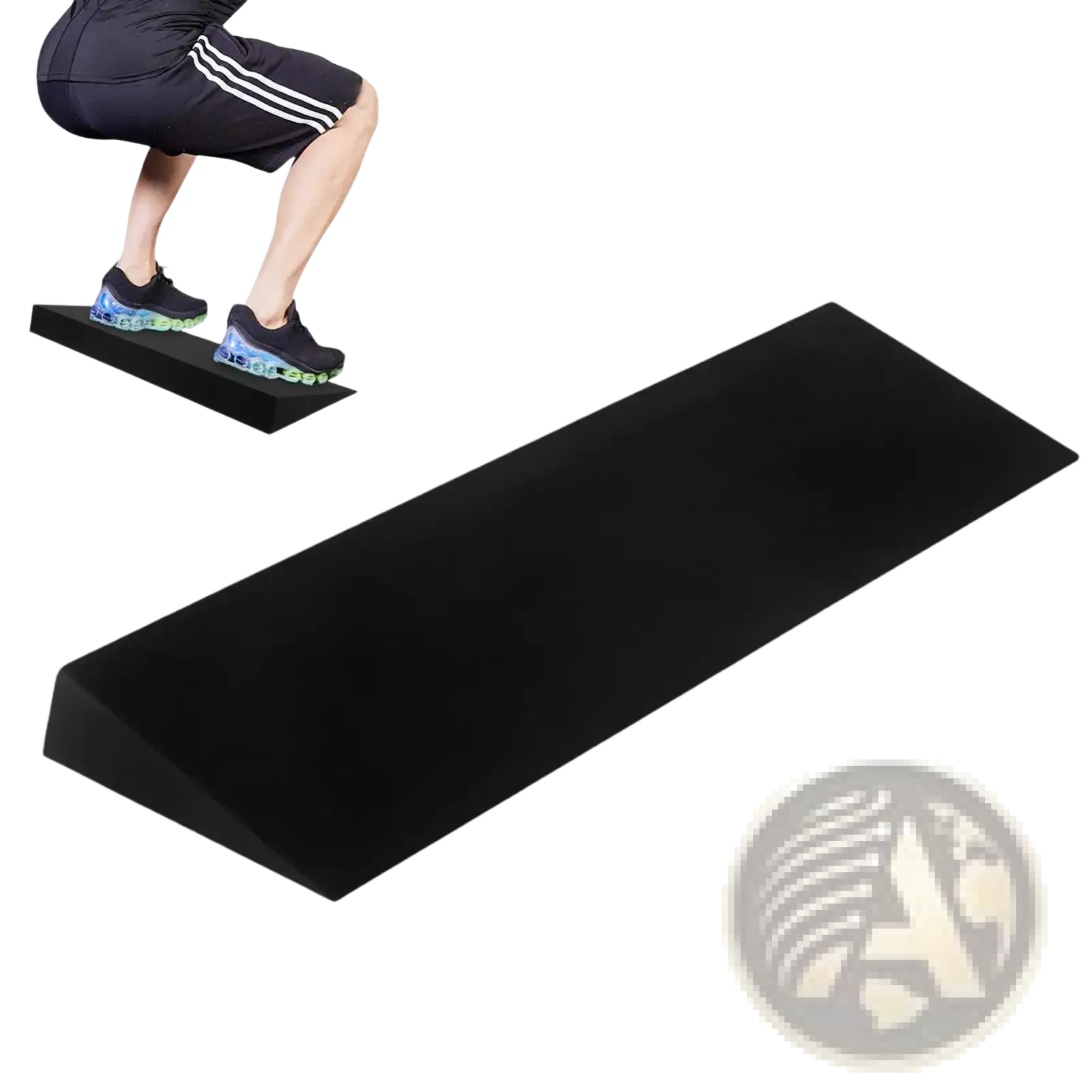 Black foam incline step yoga squat wedge block calf stretcher for fitness training and stretching exercises