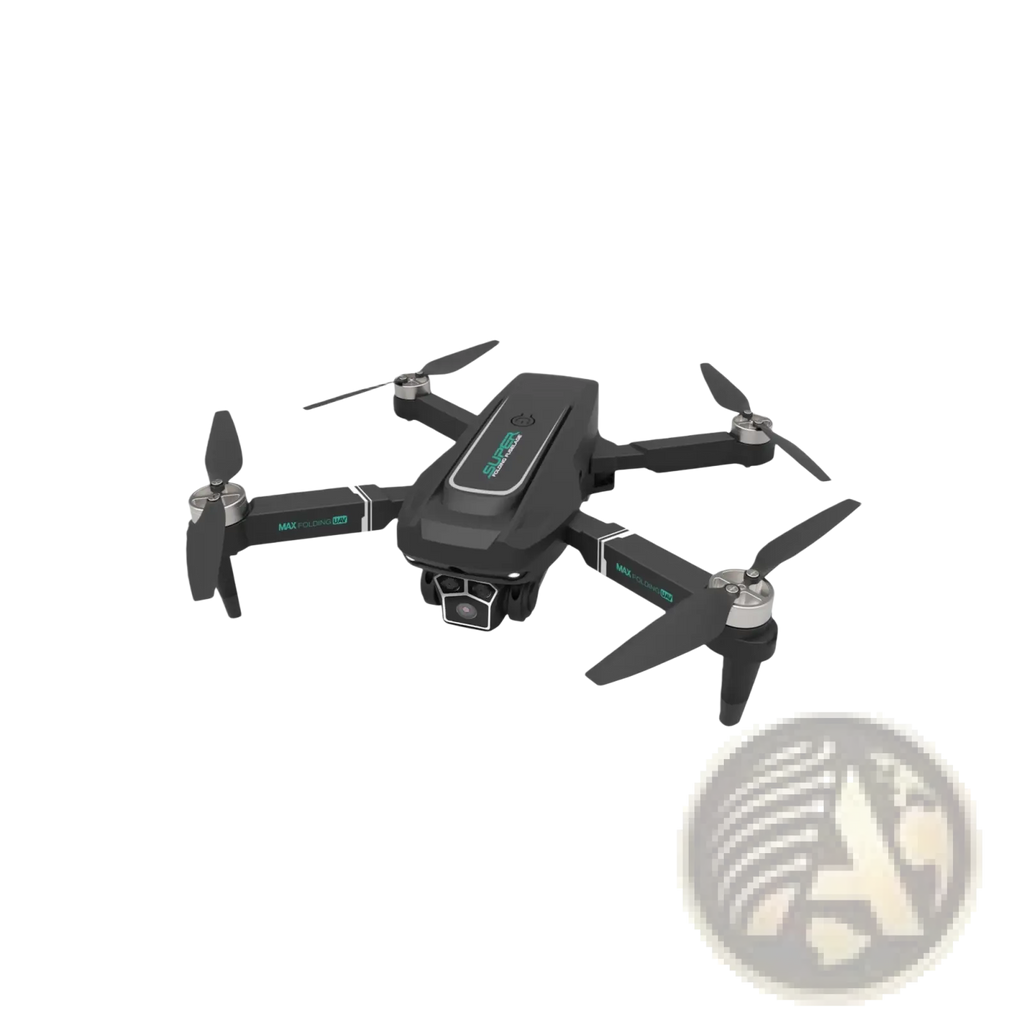 Black quadcopter z16 foldable drone with green branding and a camera mounted below showing front side view