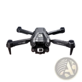 Black z908 pro foldable dual camera drone for kids with cine branding and camera mounted below the quadcopter arms