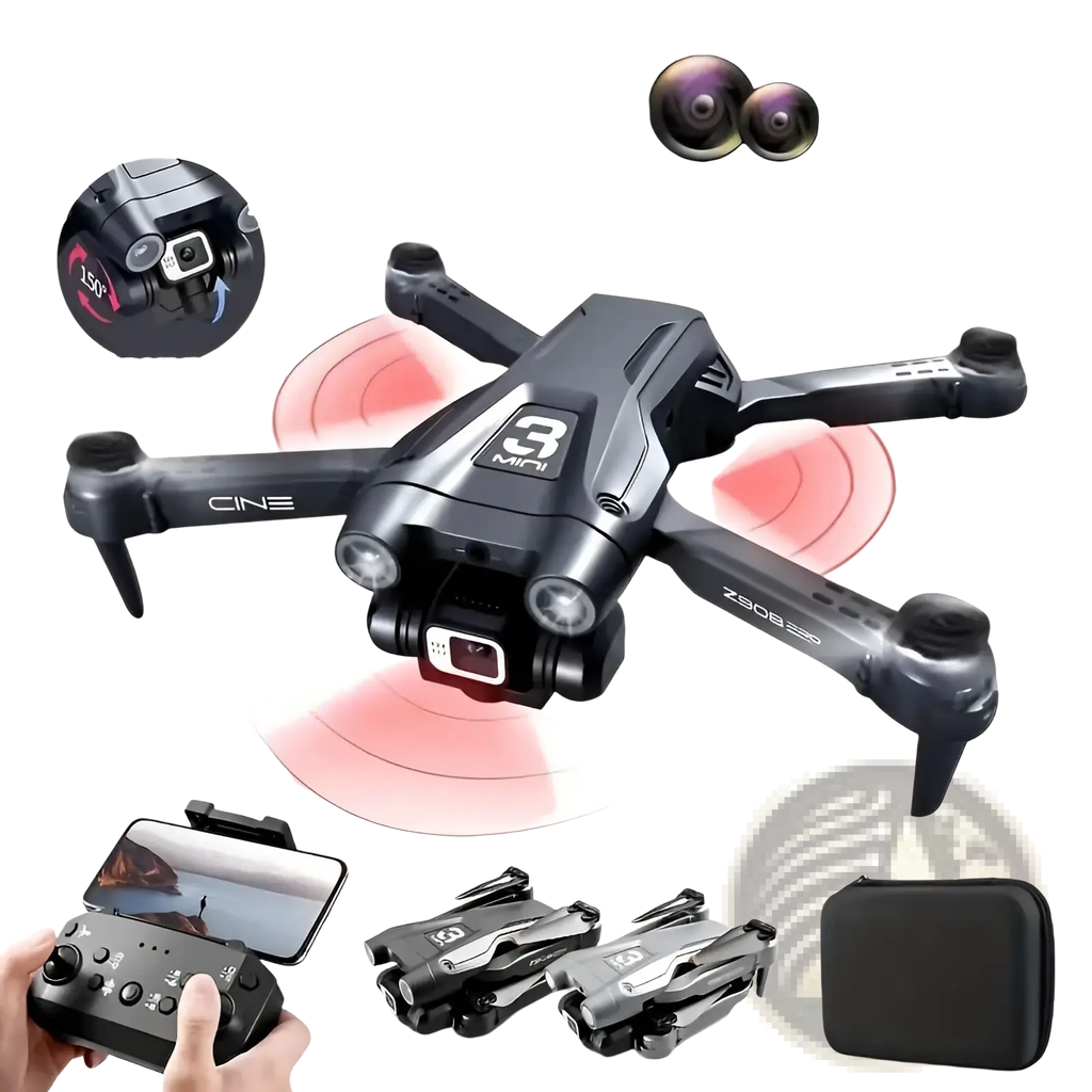 Black cine 3 mini z30s220 foldable arm drone with integrated camera, featured as Z908 Pro foldable dual camera drone for kids